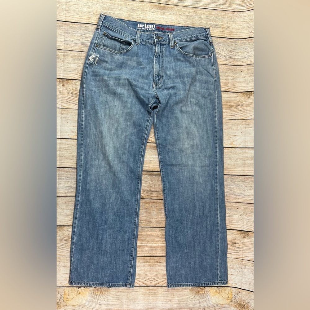 Urban pipeline Relaxed Straight Denim Blue Jeans Size 38x34